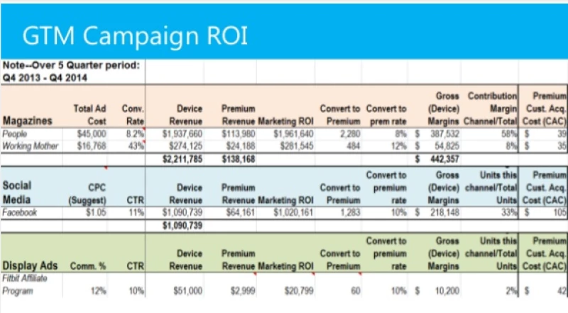 Fitbit go-to-market strategy template example